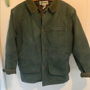 Vintage Ll bean green chore barn coat corduroy collar men’s size Medium
